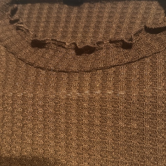 80s Sienna Brown bell sleeve crop top - Picture 4 of 6